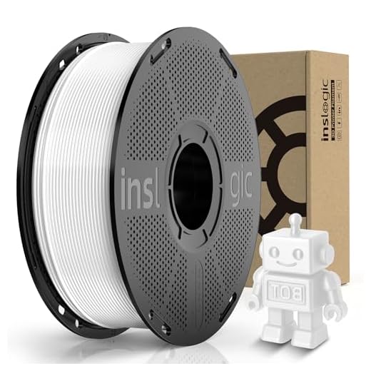 Inslogic PETG Pro Filament, High Speed PETG 3D Printer Filament 1.75mm ±0.02mm, Reusable 3D Printing Filament Spool, Compatible with SUNLU, Bambu Lab Filament Refill, 1KG (White)