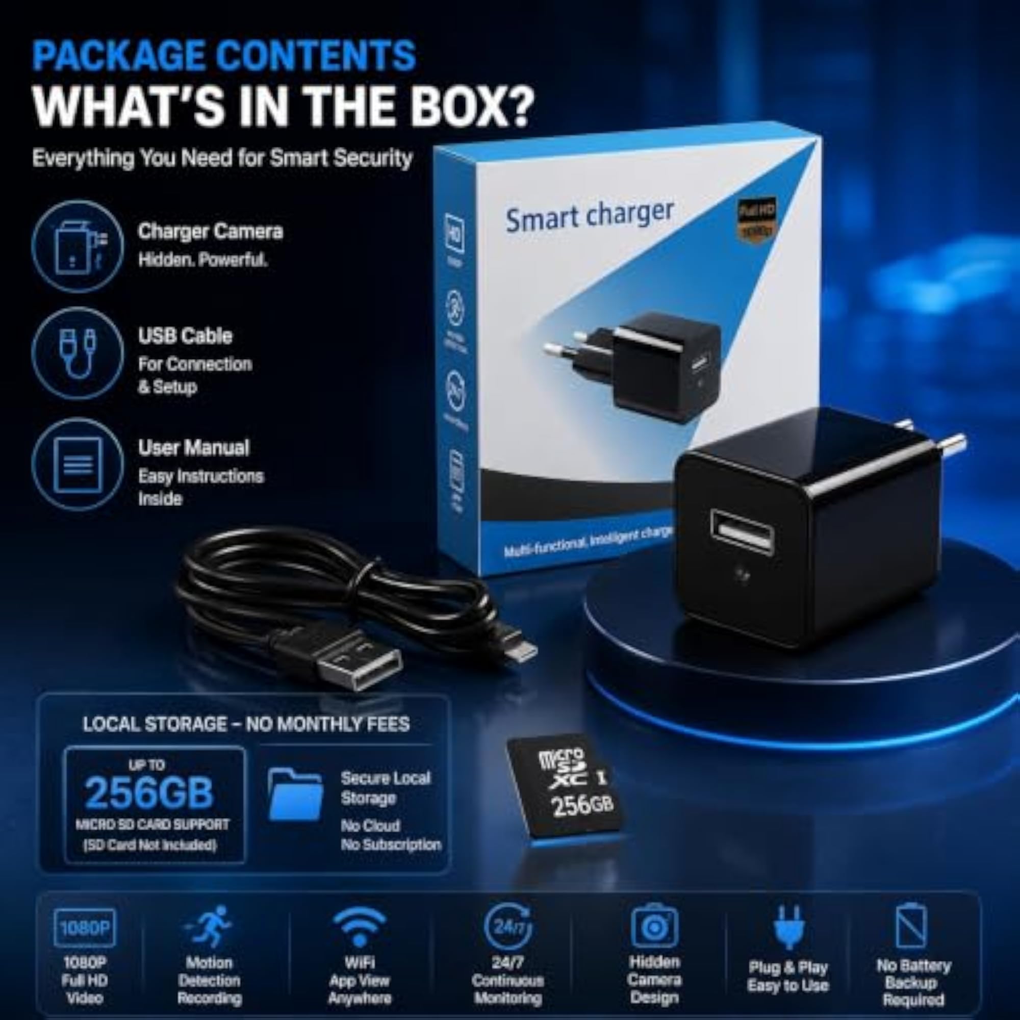 USB Charger Camera 1080P HD Spy