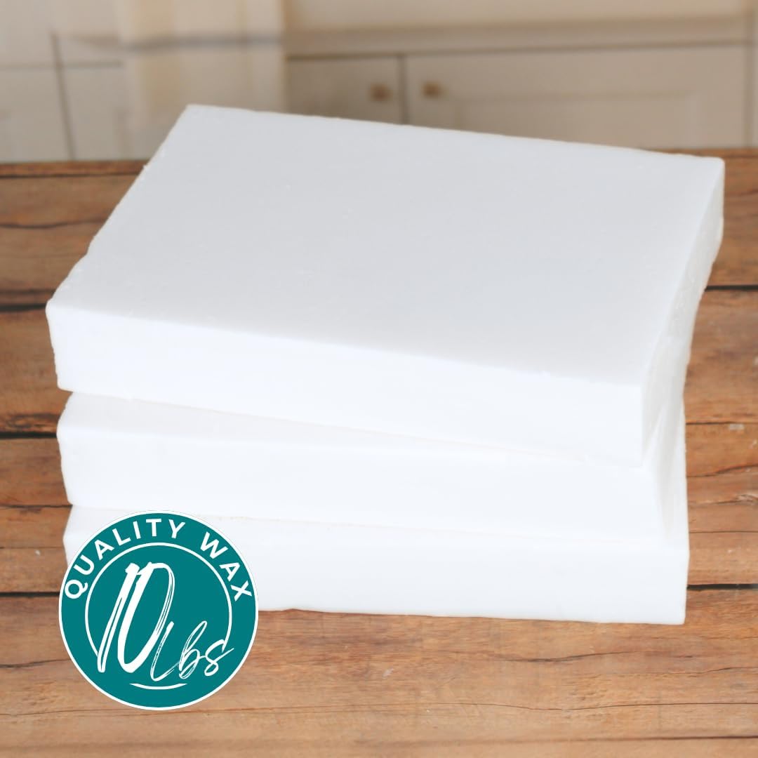 Direct Candle Supply 10lb Wax Slab Blend for Candle Making, Smooth Paraffin Candle Wax for Candle Making, Container Wax Blend, Candle Wax Bulk High Load Fragrance and Single Pour for Container Candles
