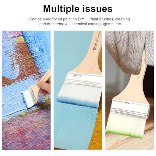 12 Breit Flachpinsel Set Acryl Pinsel Set, Aquarell Pinsel Acrylfarbe, Künstlerpinsel, Ölfarben Pinsel Set mit Holzgriffe, Malpinsel Set für Ölgemälde Malen Acrylmalerei Pinselset, 12 Größen