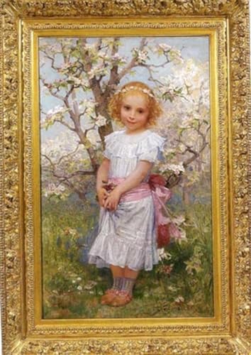 Jeune fille dans un paysage de printemps affiche de arts et toile de tableaux célèbres