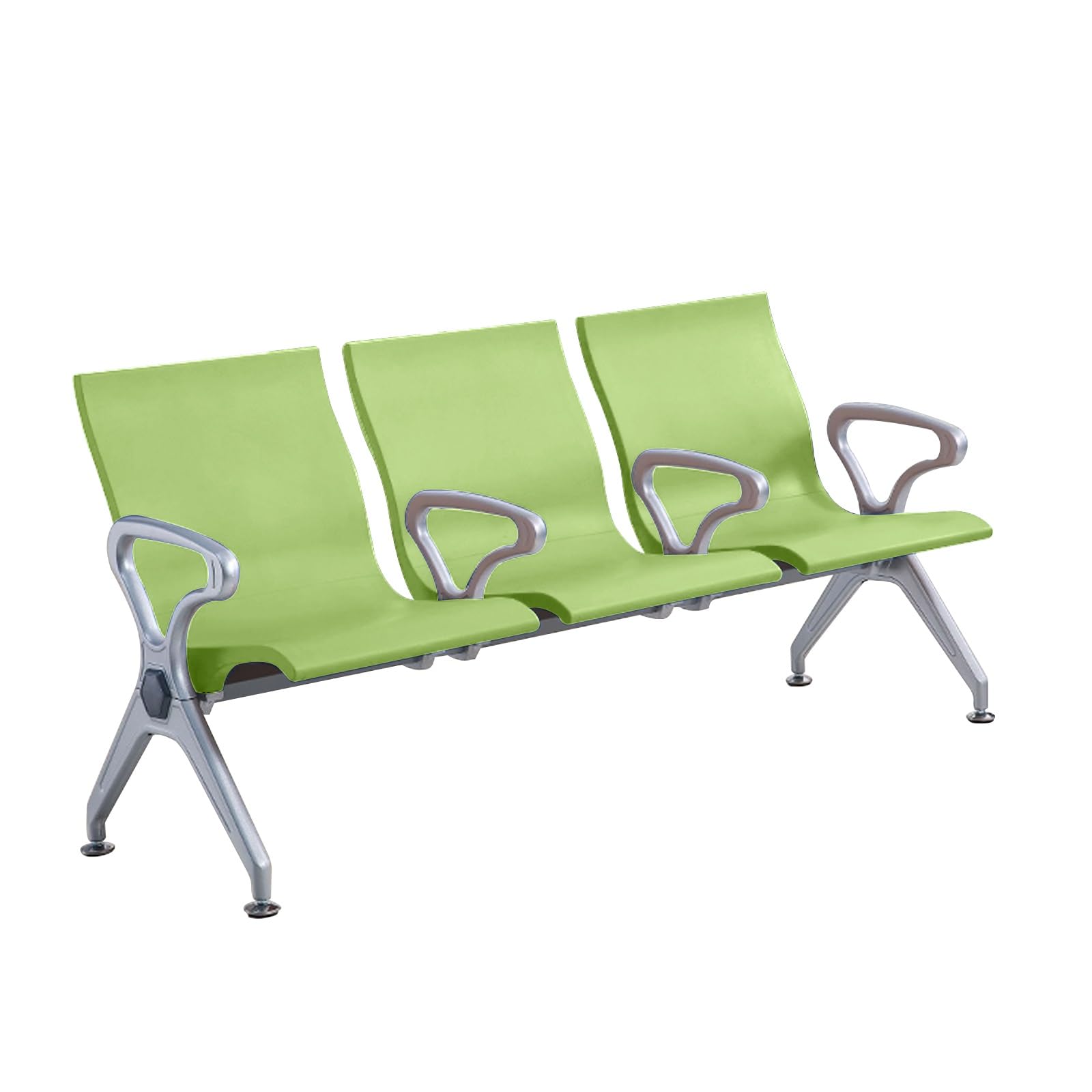 SaryEdge 3Seat Room Bench with 4 ArmrestsStylish PU Leather Office Lobby Chairs Conference & Reception Seating for Airports Clinics Hospitals Banks,Green,Green