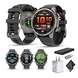 Garmin Fenix 8 Pro 47mm, AMOLED Display, inReach Technology, Premium Connected Multisport GPS Smartwatch, Sapphire, Titanium with Graphite/Black Silicone Band Bundle with Accessories