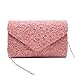 YUGAORULI Clutch Purses for Women Lace Evening Bag Clutch Purse for Women Formal Elegant Envelope Wedding Party Prom Handbag (Coral Pink)