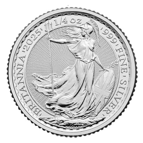 Generisch Britannia 1/4 Unze Silbermünze 2025, 7,78 Gramm Feinsilber 999/1000, in Münzkapsel
