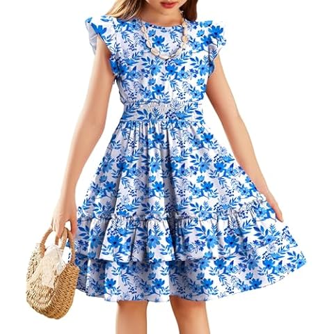 Arshiner Girls A-Line Dress with Flutter Sleeves Cover