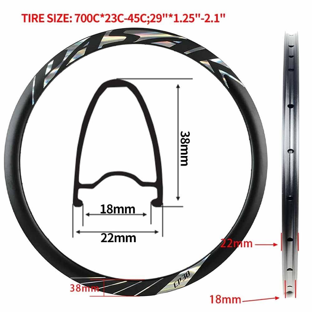 Juego De Ruedas Off-Road De Freno De Disco 700C Ruedas Traseras Y Delanteras De Aluminio 9 * 100/10 * 135mm QR, Llantas De Bici De Doble Pared De 38mm, Casete De 7-12 Velocidades