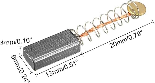 Miniatura 2 de uxcell 10 cepillos de carbono, para motor eléctrico, 0.512 in x 0.236 in x 0.157 in, herramienta eléctrica, pieza de reparación de repuesto