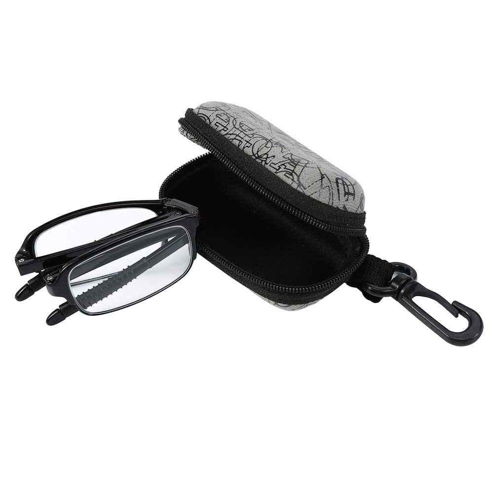 Vidrios de lectura,1.0/1.5/2.0/2.5/3.0/3.5/4.0 Portátil Lentes de Lectura Plegables,gafas presbicia de Profesionales Ligeros de para Hombre y Mujer (Black 150)