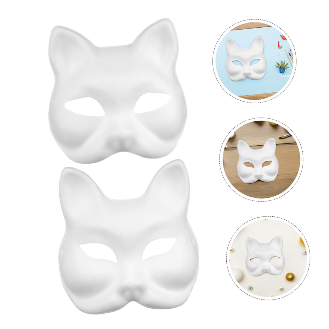 Hohopeti 16 Maschere Vuote da Decorare in Pulp e Volpe Maschere DIY per Halloween e Feste Tema Facili da Dipingere e Personalizzare per Adulti