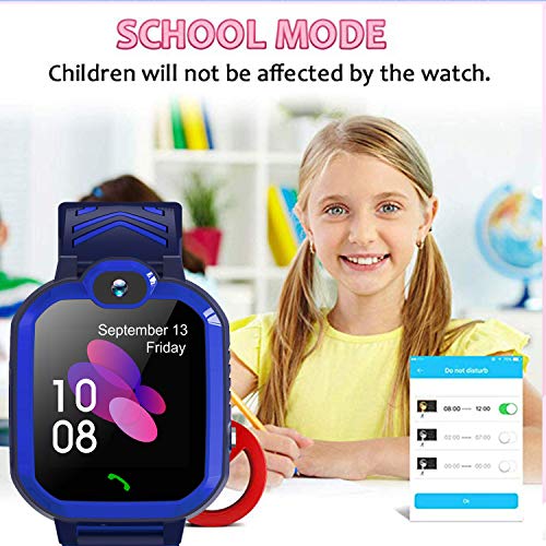 Kids Smartwatch Phone IP67 Waterproof, New Boys Girls Watch with LBS/AGPS Locator 2Way Call SOS Voice Chat Camera Alarm Clock Sport Watch Gift for 3-12 Years Old Childrens (02-2G LBS Waterproof Blue)