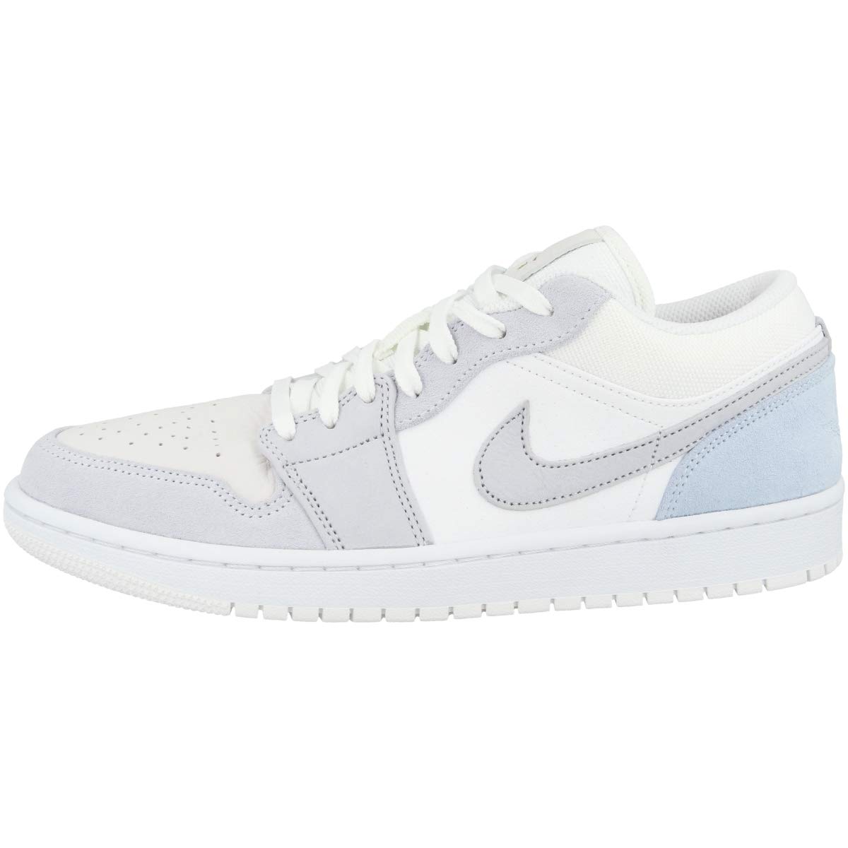 Nike Herren AIR Jordan 1 Low Basketballschuh, White Sky Grey Football Grey Summit White Hydrogen Blue Univ Blue, 41 EU
