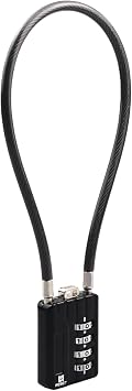 RESET-201 4 Digit Combination Padlock, 12 in 5mm Flexible Cable, 1 Pack