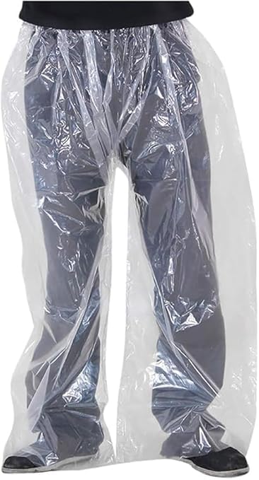 Waterproof Rain Pant | Transparent Elastic Waist Pant | Full Length Rain Protection Cover for Travel/Hiking/Camping | Rain Wear Clothing Accessories | Protective Trouser (Pack of 1,Transparent)