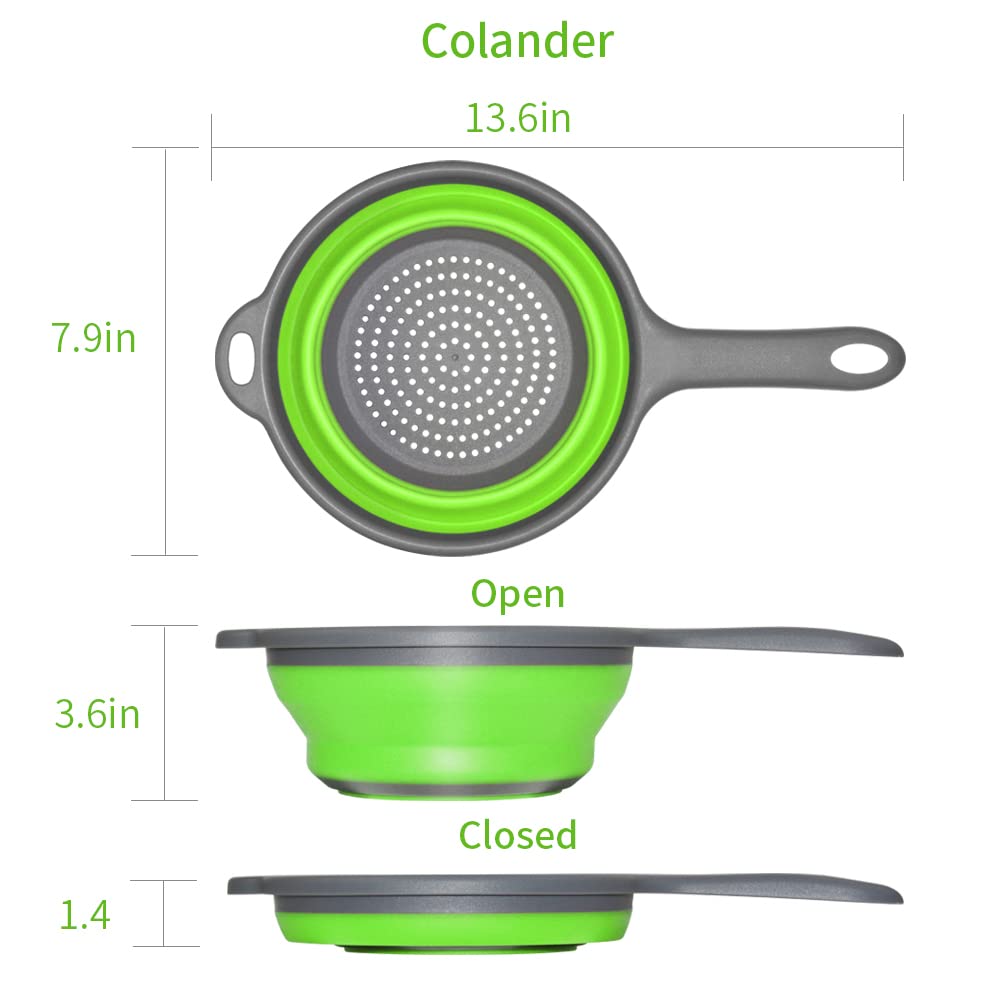 Set 2 Colini Pieghevoli In Silicone - 29.2cm E 24.1cm - Per Pasta E