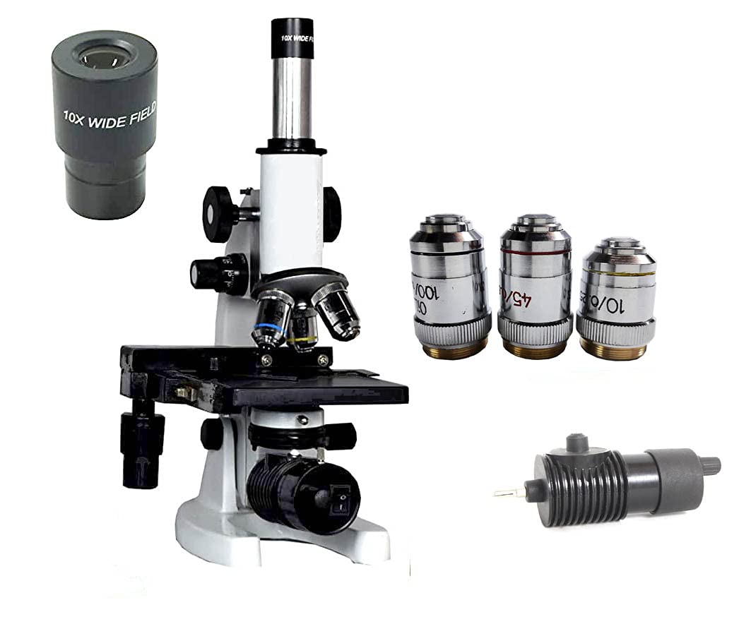 BEXXO Medical 1500X Microscope with Mechanical Stage with LED Lamp and 50 Blank Slides