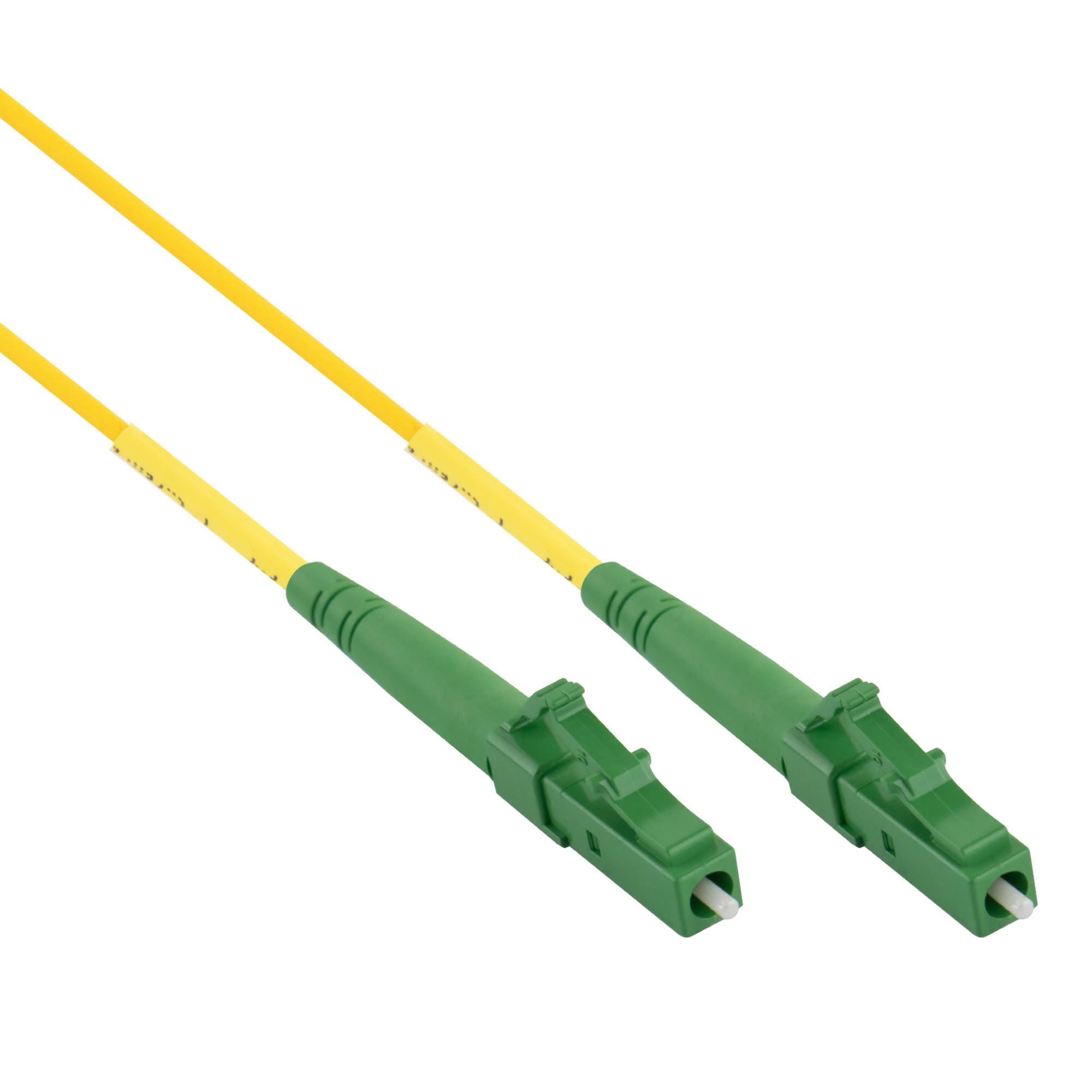 SeKi Cavo in fibra ottica Simplex LC/APC 8° su connettore LC/APC 8°, cavo patch OS2 9/125μm, fibra ottica LSZH, giallo, modalità singola