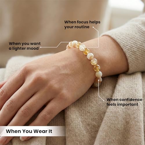 Image of Natural Citrine Bracelet Original Certified for Men & Women, 8mm-10mm Beads, Success, Prosperity & Positive Energy, Confidence & Abundance, by Acharya Lavbhushan Ji