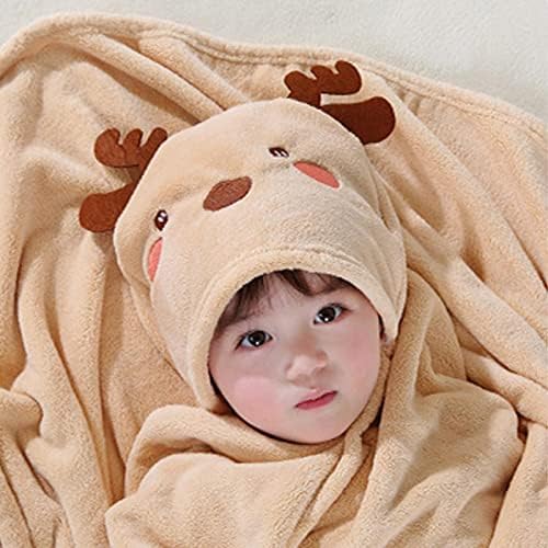CRAVIN Hooded Baby Bath Towels | Adorable Animal Cape Bath Blankets | Soft Coral Fleece Bathrobe Ultra Absorbent Bath Towel with Ears for Babies, Toddlers, and