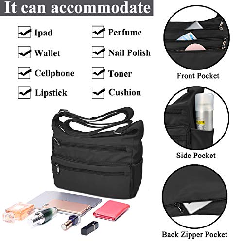 Volganik Rock 8415702943 Crossbody Bag For Women Waterproof Messenger Shoulder Bag Casual Nylon Purse Handbag Multi Pocket Lightweight Travel Bag thumb #3