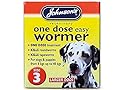 John-sons One Dose Easy Wormer Tablet Worming Tablet Dog Dewomer Tablets (3 - larger dogs 6kg - 40 kg)