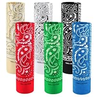 BOUBONI 6 Stück 100% Baumwolle Bandana Paisley Bandanas Vielseitiges Kopftuch Multifunktionstuch Kopftücher Halstücher Damen Männer (Weiß) (6, Warme Farbe)