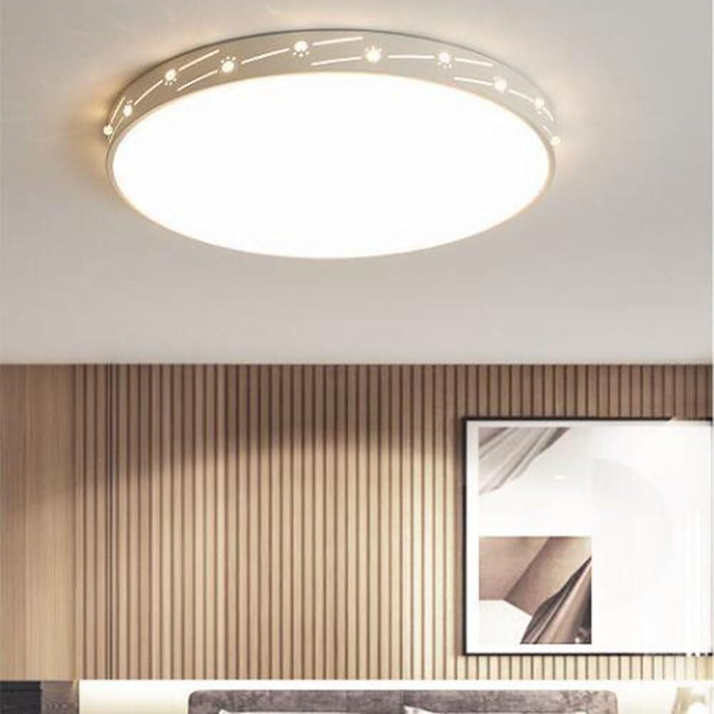 Modern Atmospheric Circular Ceiling Light, LED White Lighting 3-Color Temperature Control, Slim Profile Matte Finish Flush Mount Ceiling Fixture, for Dining Room Hallway Office ﻿(40CM)