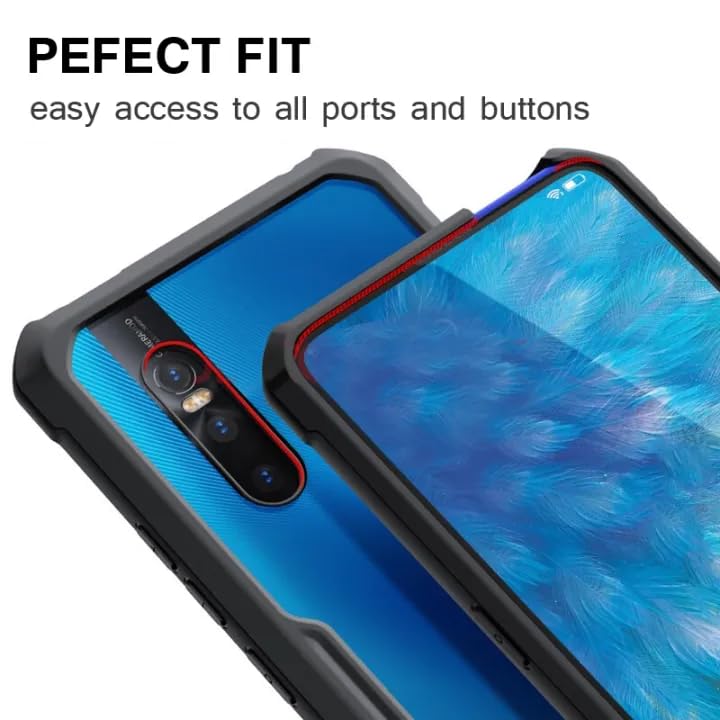 Image of REALCASE Vivo V15 Pro Back Cover Case Stylish | Clear Transparent Gel Shock Proof TPU Bumper Back Cover Case for Vivo V15 Pro (E-Black)