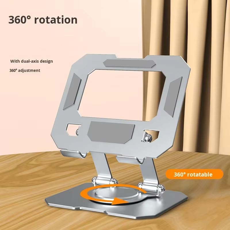 Image of Aluminium Tablet Stand Holder with 360 Rotating Base, Multi Angle Adjustments Compatible for iPad Pro | 11 | 10.9 | 10.2 | Air | Mini, Samsung Galaxy Tab, Lenovo Pad and All Tablets-Black