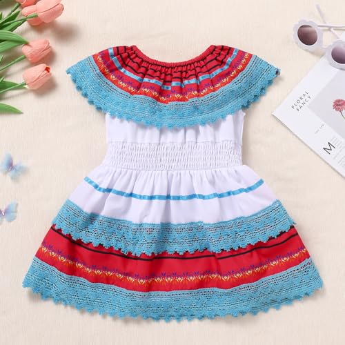 IMEKIS Baby Girl Mexican Fiesta 1st Birthday Outfit Romper Dress with Flower Headband Summer Cake Smash Photo Shoot3