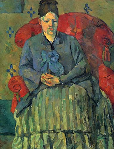 Toile Paul Cézanne Portrait de Mme Cézanne en fauteuil rouge pour salon 60x90cm