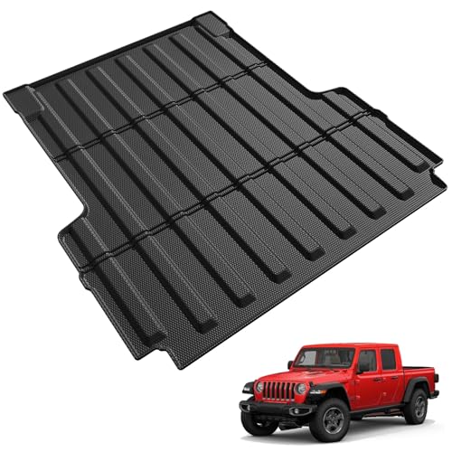 LUMWAY Truck Bed Mat 5FT for Jeep Gladiator JT 2026 2025 2024 2023 2022 2021 2020 All Weather TPE Heavy Duty Truck Mat Rear Bed Liner Cargo Mat for 2025 Jeep Gladiator Accessories
