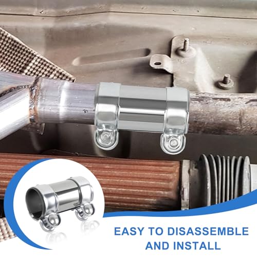 Auspuffschelle, ø 60mmX125mm Auspuff Rohrverbinder Doppelschelle Edelstahl Auspuff Schelle Universal Auspuffrohrklemme Abgasrohrverbinder für Auspuffrohr Auto