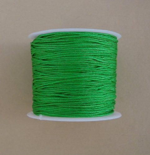 BeadsTreasure Green Thread Chinese Knotting Cord Macrame Shambala 1mm-1Roll.