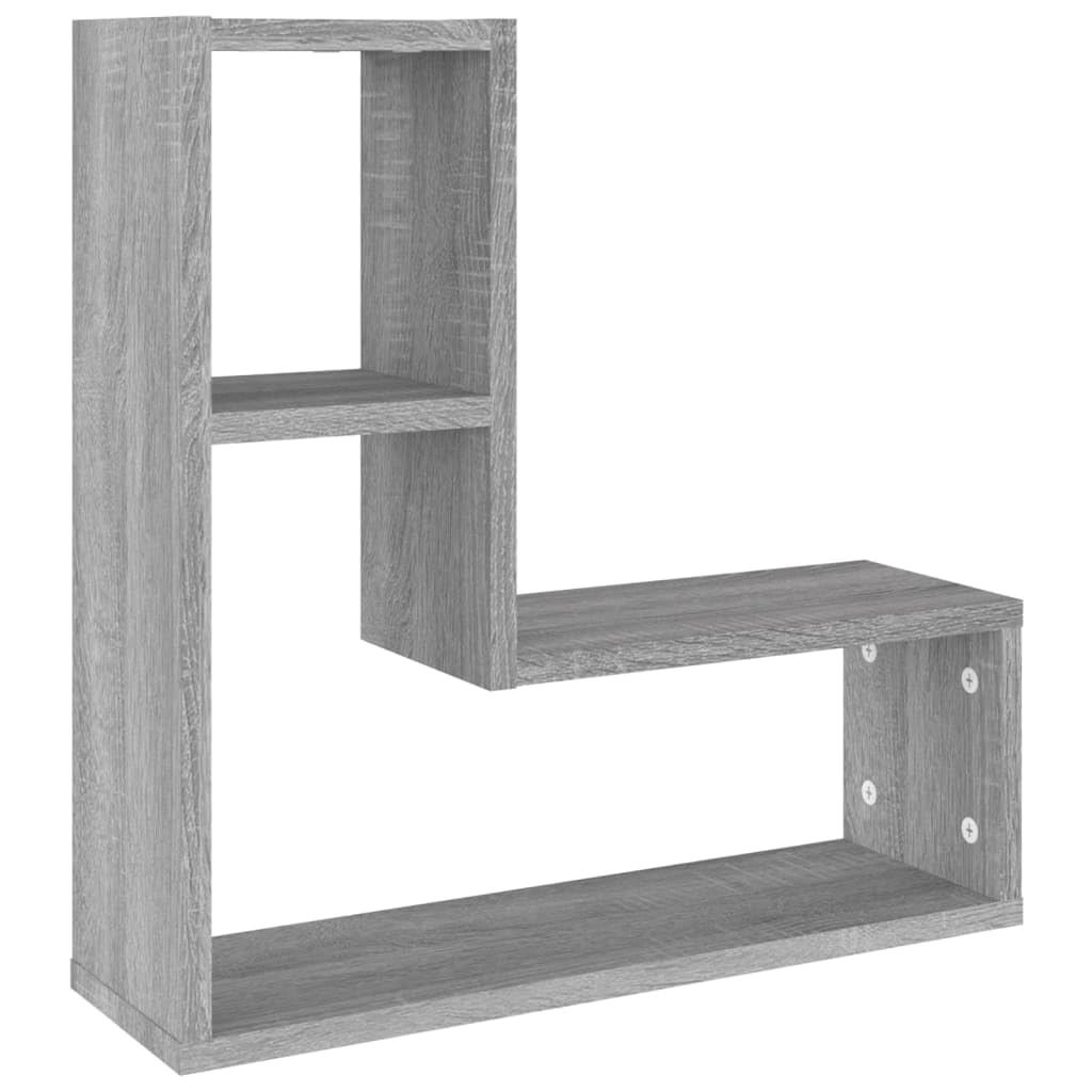 Gecheer Mensole a Parete 2pz Grigio Sonoma 50x15x50cm Legno Multistrato,Mensola da Parete,Pensile Bagno,Mensola Galleggiante,Salvaspazio per Camera da Letto,Soggiorno,Mensole sospese,P826642