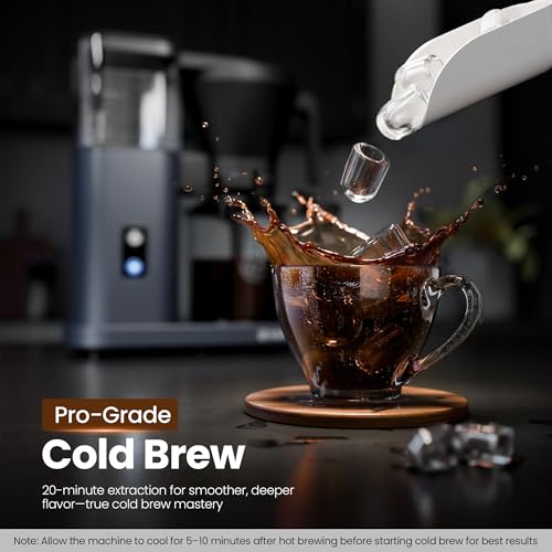 Image of Kismile SCA-Certified 8 Cup Drip Coffee Maker, Pour Over Coffee Machine with 3s Instant Heat 197-205℉, Adjustable Flow Control, Removable Water Tank, Deep Cold Brew & 40 Min Keep Warm (Blue)