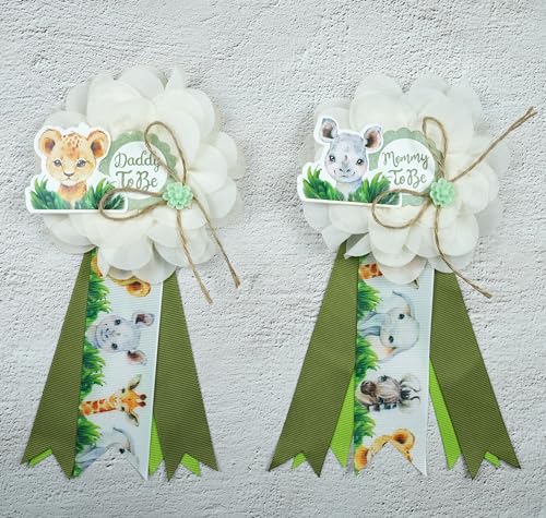 Spelable SAFARI-SASHPIN 3 Pack Safari Mom To Be Sash Daddy To Be Corsage Pins Flower thumb #4