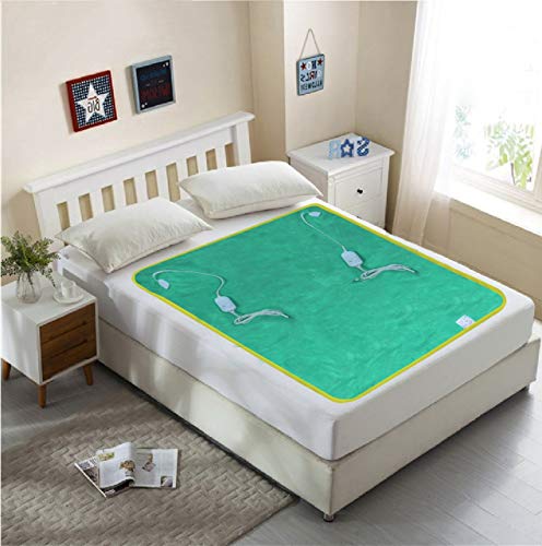 GoHome Double Bed Heating Electric Blanket with Two Controller - Coral (150cm x 150cm) Green