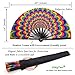OMyTea Bamboo Large Rave Folding Hand Fan for Men/Women - Chinese Japanese Handheld Fan with Fabric Case - for Electronic Dance Music Festival Party, Performance, Decorations, Gift (Trippy Hippie)