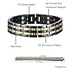 JFUME Magnetic Bracelets for Men 18k Gold Plating and PVD Black Stainless Steel with Link Removal Tool 8.5" Adjustable #3