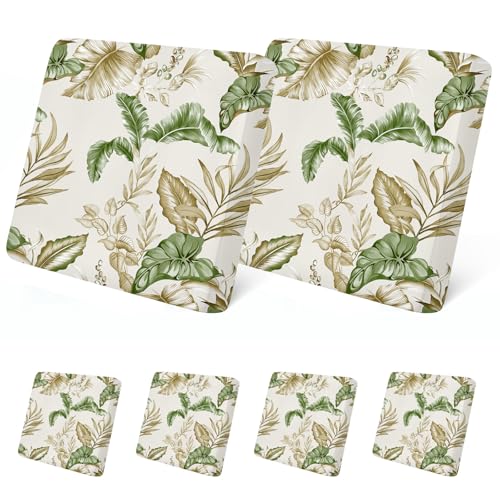 Patio Stretch Sofa Cushion Covers Outdoor Cushion Cover Replacement Couch Slipcover Sofa Seat Cover Flexibility Chair Cushion Cover Porch Patio Furniture Protector Cushion Cover (Banana leaves, 6pcs)