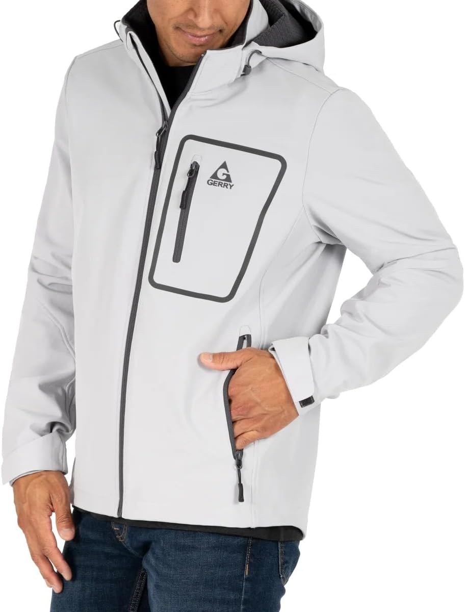 Gerry Men’s Softshell Jacket – Water & Wind Resistant, Adjustable Hood & Cuffs, Heavyweight Outdoor Coat - Image 4