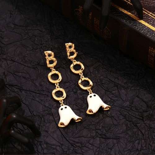 WOWORAMA Halloween Earrings Cute Pumpkin Earrings for Women Fun Crystal Pumpkin Stud Earrings Funny Smiling Face Pumpkin Drop Earrings Halloween Earrings Jewelry