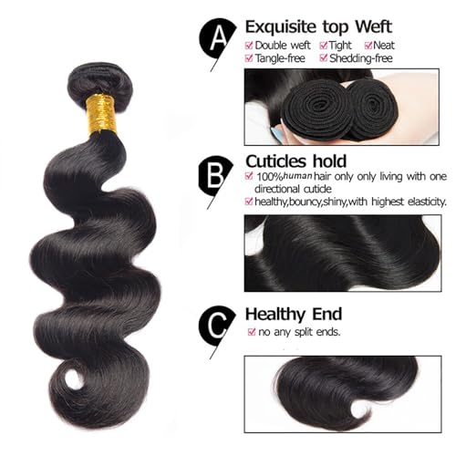 Extensiones premium de cabello humano ondulado brasileño virgen de alta pureza 3