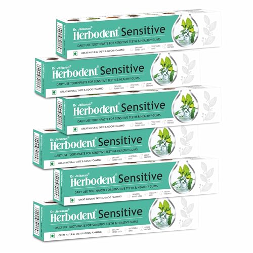Image of Sensitive Toothpaste, 185g Pack of 6 | for Enamel Repair & Cavity Protection, Fluoride Free, Sensitive Care with Natural Mouthwash & Gum Strengthening Herbs - Clove, Tomar & more.