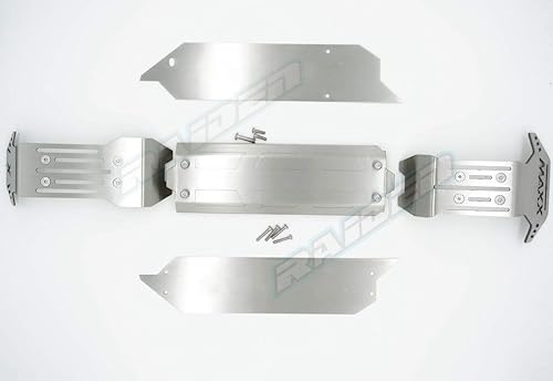 Miniatura 2 de V1 Versión Antigua Maxx Steel Chasis Protector Protector Armadura Delantera Centro Trasera Placa De Deslizamiento Para Traxxas V1 1/10 MAXX - Hueco