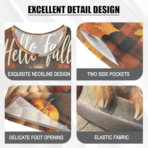 Fall Highland Cow Orange Pajama Set Short Sleeve Summer Pajamas Shorts Sets PJ Clothes Set Soft 5Y4