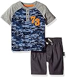 CHEROKEE Toddler Boys' Fashion Tee and Short Set, NAVY2, 2T