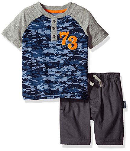 CHEROKEE Boys' Toddler Fashion Tee and Short Set, NAVY2, 2T