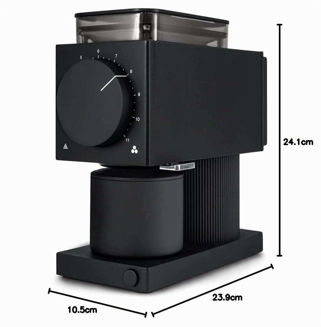 Fellow Ode Brew Grinder -Moulin à grains de café avec 31 réglages pour goutte à goutte, presse française et infusion à froid - Moulin électrique à faible encombrement - Noir mat